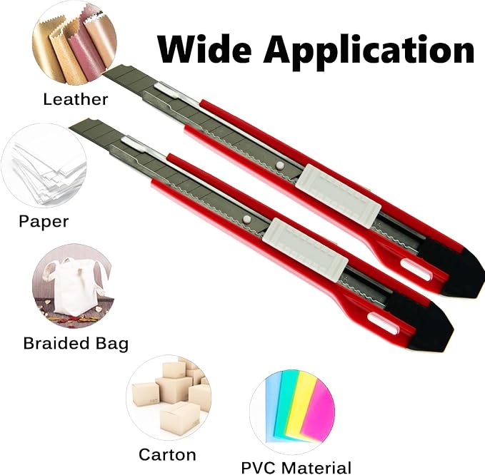 9mm Snap Off Utility Knife High Hardness Retractable Box Cutters - Image 2