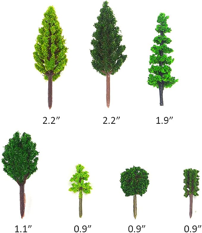70pcs Mini Model Trees Train Scenery Mixed Miniature Trees Artificial Wargame - Image 2