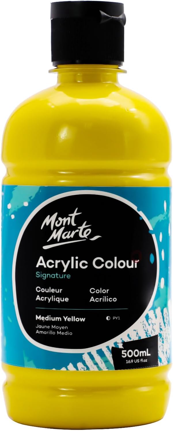 Mont Marte Signature Mid Yellow Acrylic Paint, Semi-Matte Finish, Suitable - Image 4