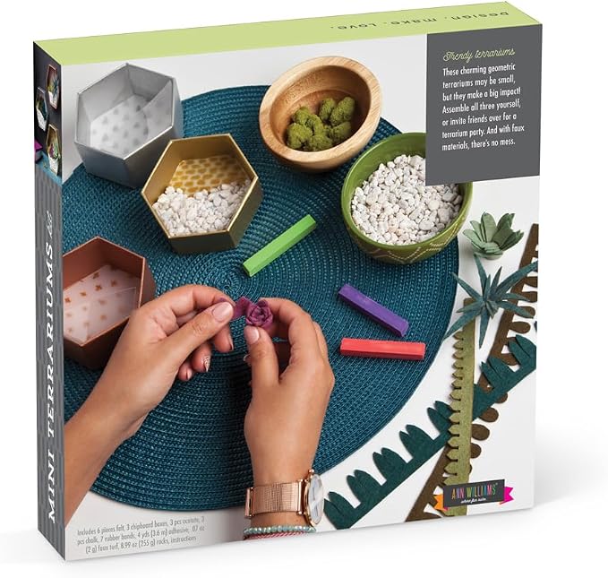 Craft Crush — Mini Plants Terrariums Easy Fun Arts and Craft Kit — Make 3 - Image 4