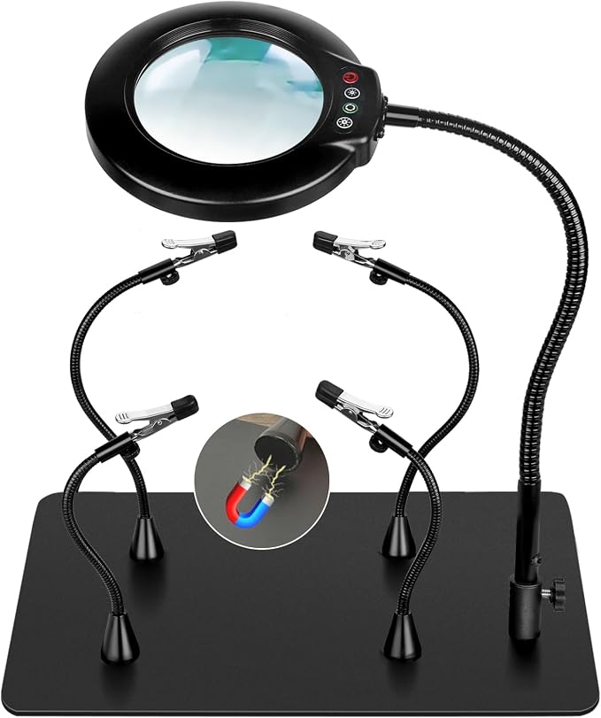 Soldering Helping Hands 12X Magnifying Glass by Drdefi