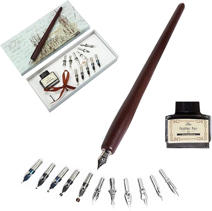 Calligraphy Pens Set -Wooden Dip Pen Handcrafted Calligraphy Set by OPENDGO