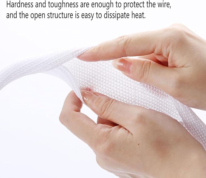50ft 1 Inch White Cable Sleeve – Split Wire Loom Tubing Cord Protector – Flame Retardant Polyester Cable Management Wrap for Desk, TV, PC – Pet Chew Resistant & Easy to Cut