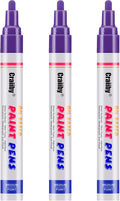 Purple Paint Markers, 3 Pack Oil-Based Waterproof Quick Dry Permanent Paint Pen by Craiiby