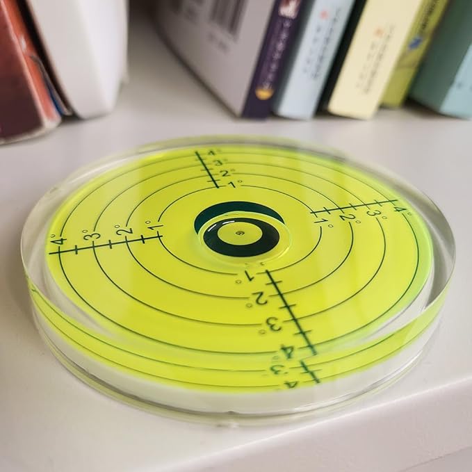 Bullseye Round Circular Magnetic Bubble Level Indicator For Rv Large Spirit Camper Bulls Eye Precision Machinist Magnet Post Tool Leveling Table Trailer 3.15 Inch 80 Mm