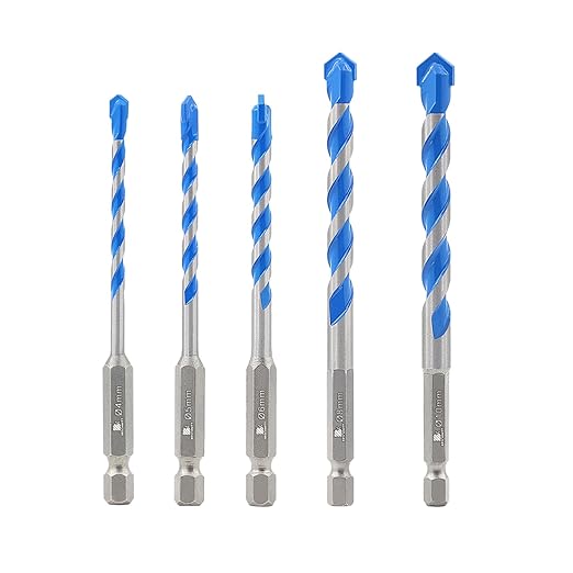 Carbide Drill Bit Set - Dry Drill Bit Set for Masonry, Concrete, Bricks, Wood, Plastic etc(4/5/6/8/10MM Quick-fit Shank)