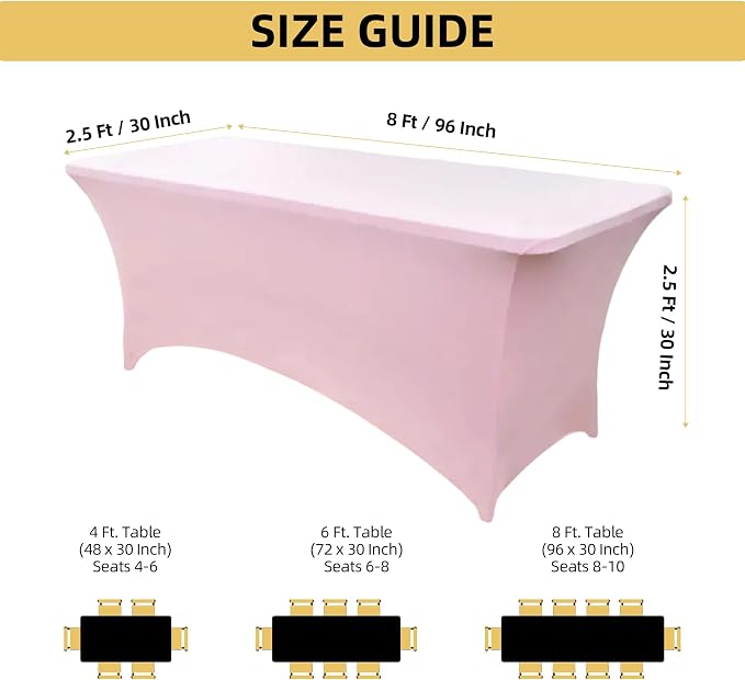 2-Pack 8ft Spandex Table Covers - Image 4