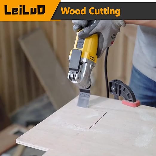 LEILUO 34 Pcs Multitool Blade Kits for Wood Nails Drywall Cutting Oscillating Saw Blades Universal Oscillating Tool Accessories with Storage Bag Compatible with DeWalt Makita Dremel and More