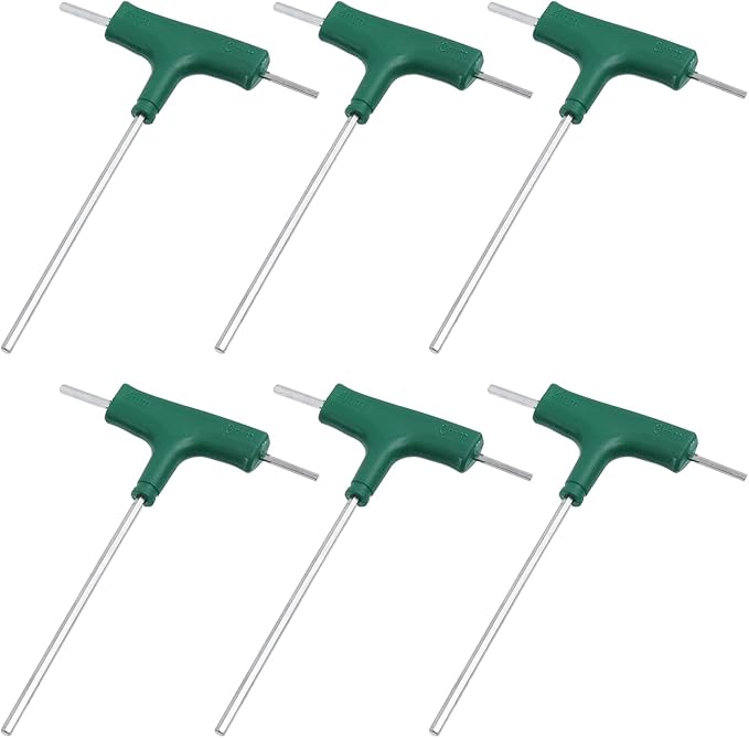 Antrader T-Handle Hex Key Wrench, 3-Way Allen Key Wrench Set Metric with Plastic Handle for Home Repair (4mm/4mm/3mm)