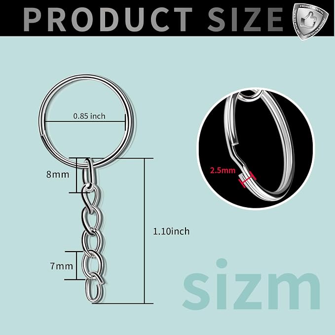 Teenitor 20PCS Key Chain Rings 1 Inch, Key Chain Rings - Image 4