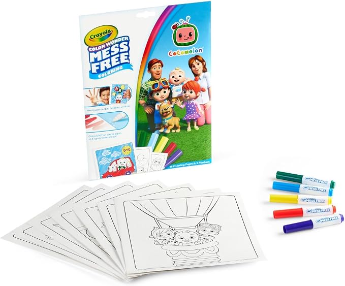 Crayola Cocomelon Color Wonder Coloring Set, Cocomelon Coloring Pages, Mess - Image 3