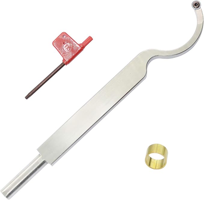 Swan Neck Hollower 10 Inches Wood Turning Tool Carbide Tipped Lathe Chisel Tool Bar with Ci5 8.9mm Round Carbide Insert Cutter for Wood Hobbyist or DIY or Carpenter