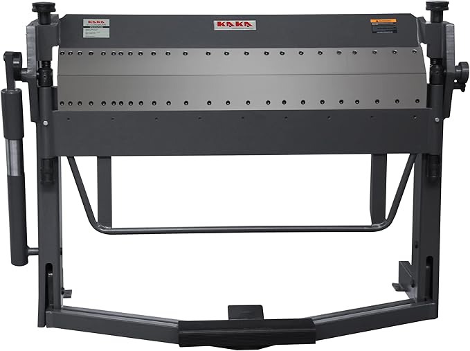 KAKA INDUSTRIAL Pan and Box Brake, 50-inch Sheet Metal Brake Machine with Fingers, 14-Gauge Mild Steel Capacity Box and Pan Brake with Foot Clamp, 0-135° Folding Angle PBB-5014A