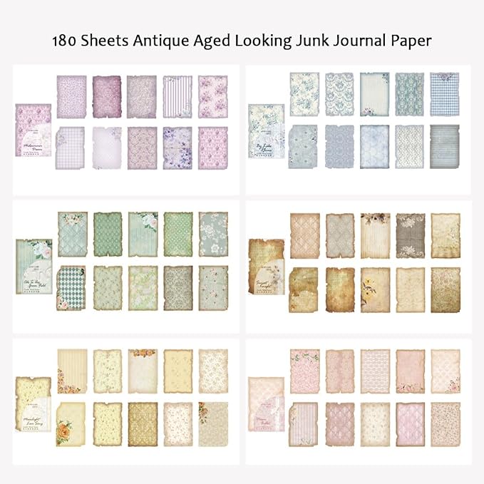180 Sheets Vintage Scrapbook Paper, Journaling Scrapbooking Supplies, Antique - Image 2