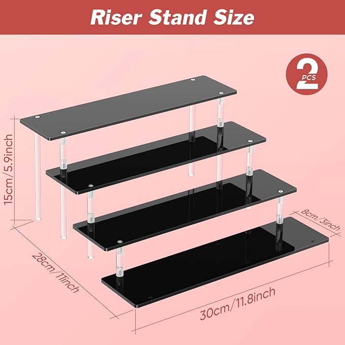 4 Tier Acrylic Display Risers, Cupcake Stand | Large Dessert Display - Image 2