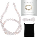 6mm Matte White Quartz Bead, 15-Inch Matte Round Loose Stone Beads by THRELE