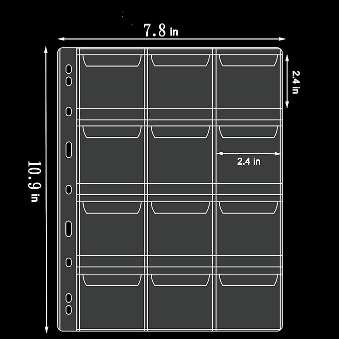 10 Sheets Coin Collection Pages, Coins Pocket Page - Image 3
