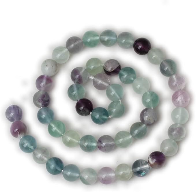 45PCS 8mm Natural Colorful Fluorite Gemstone Round Loose Beads - Image 2