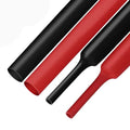 XHF Black&Red 1 Inch 8Ft 3:1 Waterproof Heat Shrink Tubing Roll Marine Grade Adhesive Lined Heat Shrink Tube, Insulation Sealing Oil-Proof Wear-Resistant