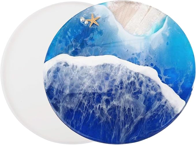 Round Coaster Epoxy Silicone Mold, Large Tray Mold, 11.8 Inch Round Plate by Reicyfang