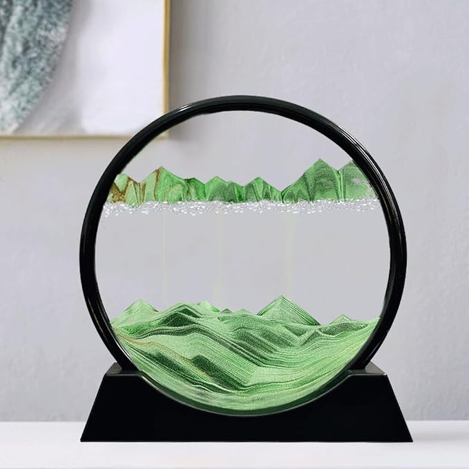 Aoderun Moving Sand Art Picture Round Glass 3D Deep Sea Sandscape in Motion - Image 6