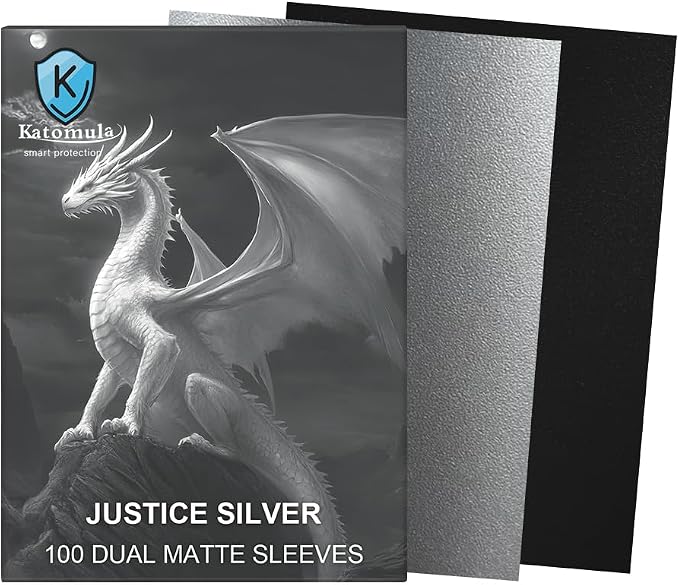 Justice Silver Dual Matte Card Sleeves, Katomula Card Sleeves - Image 2