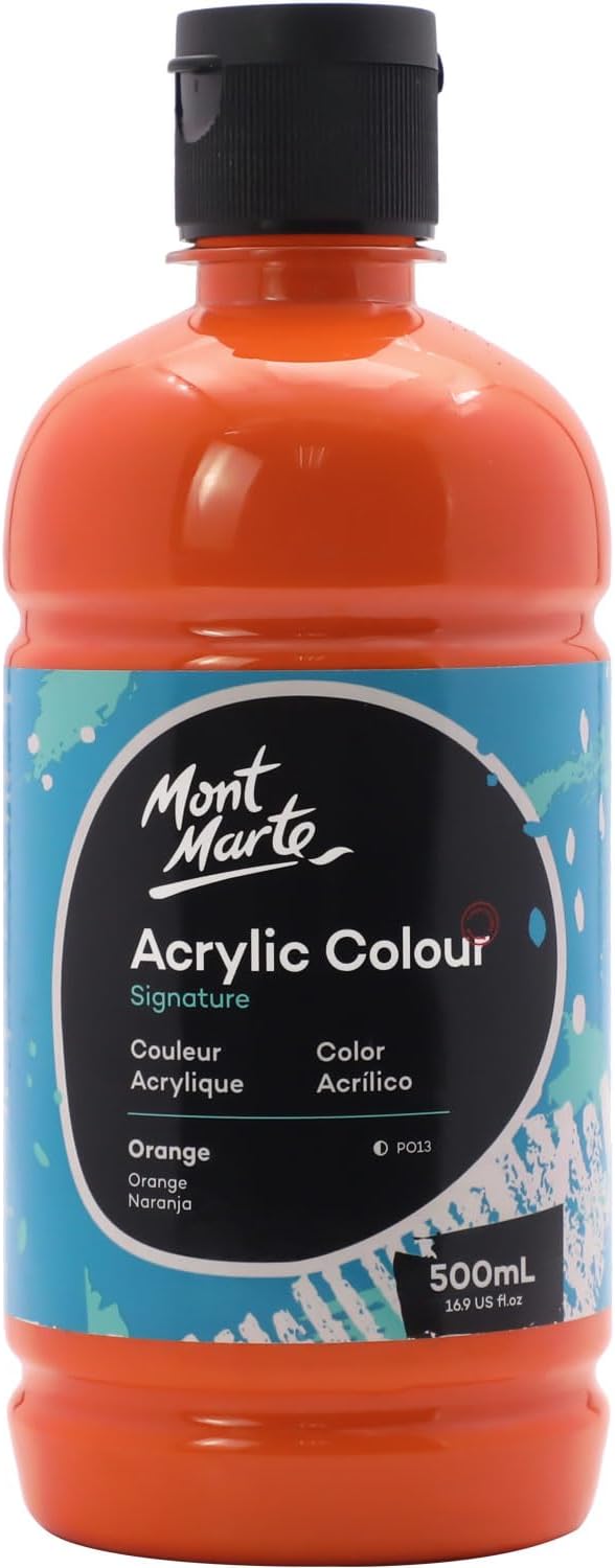 Mont Marte Signature Orange Acrylic Paint, Semi-Matte Finish, Suitable by MontMarte