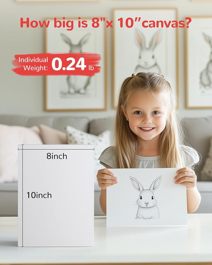 60Pcs 8x10 Canvas Boards for Kids PaintingInch Art Canvas Panels | 100% Cotton - Image 2