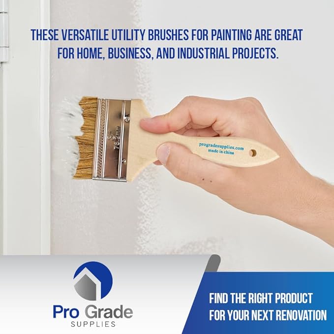 Pro Grade 3" Chip Brushes, Disposable Paint Brushes, - Image 6