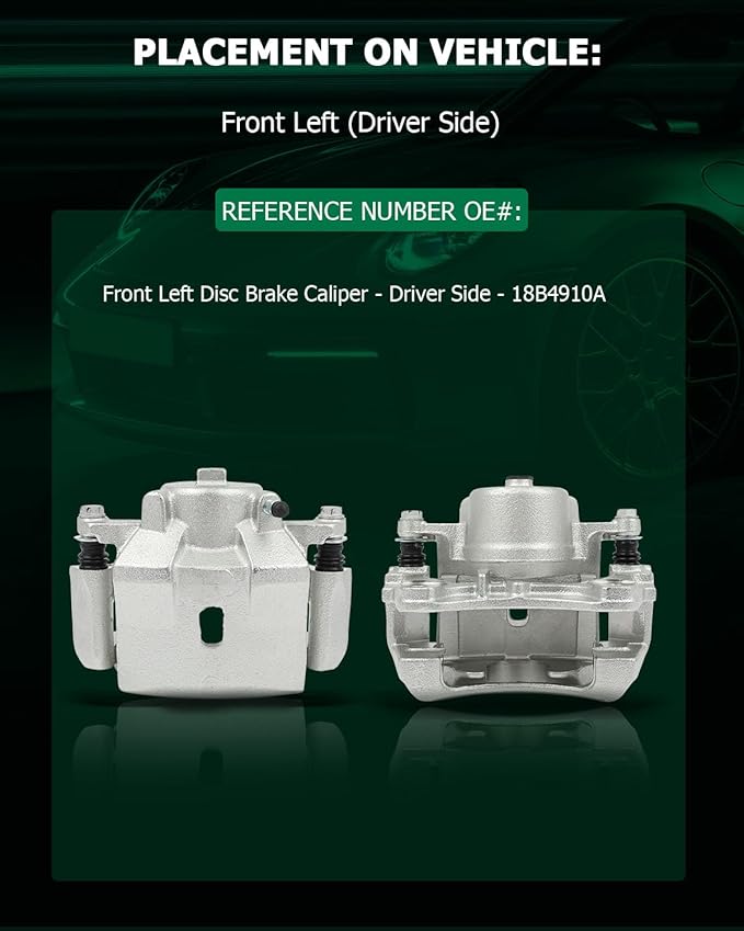 SCITOO Front Left Brake Caliper With Bracket 18B4910A Compatible For Chevy Malibu 04-12, For Pontiac G6 05-10, For Pontiac Solstice 06-09, For Saturn Aura 07-09, For Saturn Sky 07-10