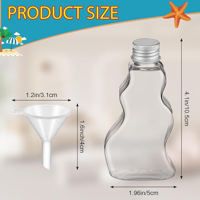 Nuenen 200 Pcs Sand Art Bottles Bulk Wave Shaped Plastic Container - Image 2