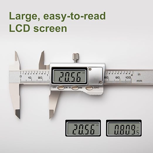 All-Metal Small Digital Caliper 0-4" Mini Measuring Tool, Micrometer Caliper with Auto-Off Feature, Interchangeable Between inches and millimeters for DIY/Household and 3D Printing