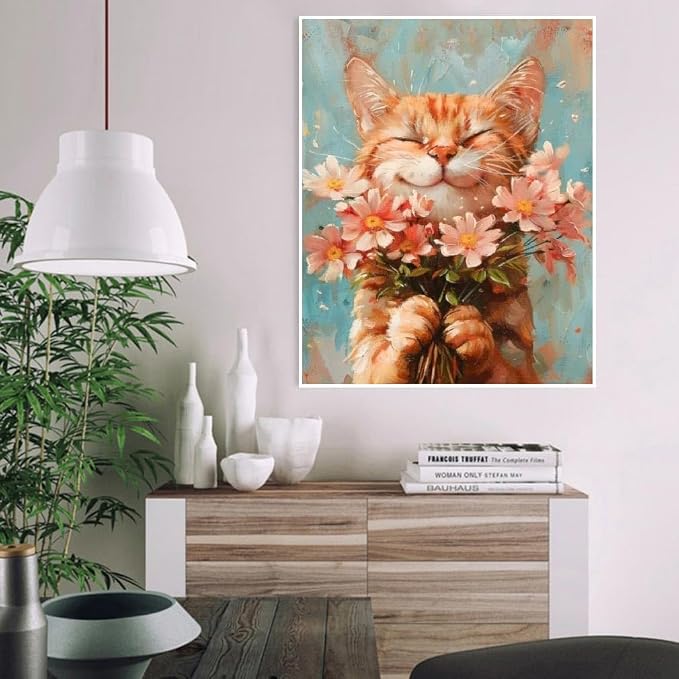 DIY Cat and Flower Paint by Numbers Kits - Image 4