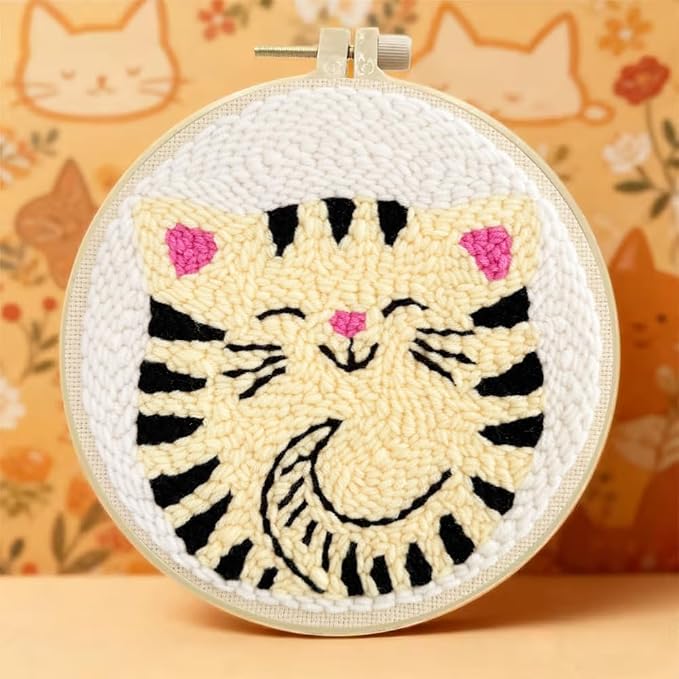 TCDZMYGS Cat Punch Needle Kits, Cute Cat Punch Needle Kits by TCDZMYGS