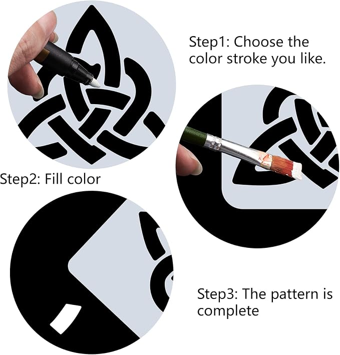 GORGECRAFT Large Celtic Knot Stencils 12x12 Inch Reusable Triquetra Knot - Image 4