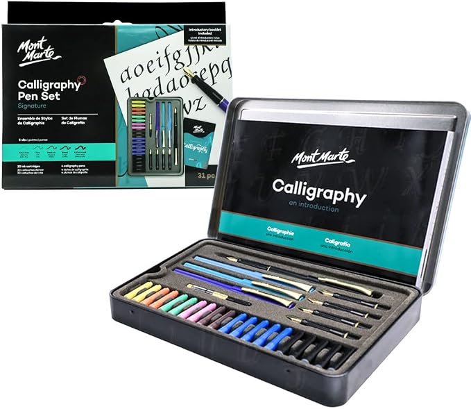 Mont Marte Calligraphy Set, 32 Piece. Includes Calligraphy Pens, Calligraphy by MontMarte