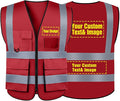 BeautyWill Custom Safety Vest Customized Logo Class 2 High Visibility Reflective Vest with Pockets Construction workwear
