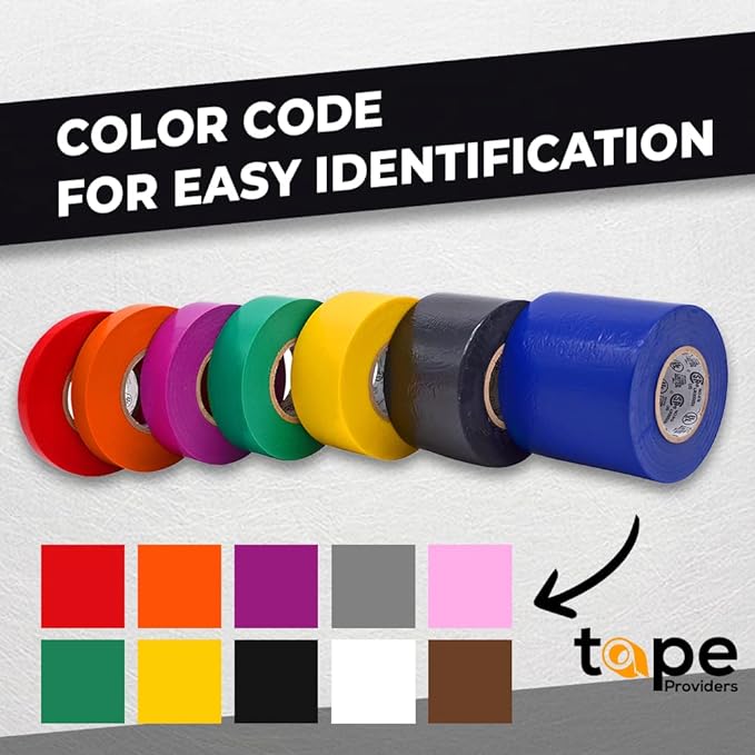WOD ETC766 Professional Grade General Purpose Brown Electrical Tape UL/CSA Listed core. Vinyl Rubber Adhesive Electrical Tape: 3/4inch X 66ft. - Use at No More Than 600V & 176F (Pack of 10)