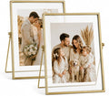 AceList Floating Picture Frame, 2 Pack 8x10 Gold Double Glass | Clear by AceList