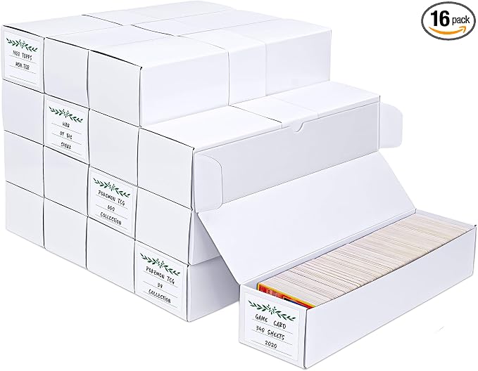 Trading Card Storage Box, 16 Pack Cardboard Card Organizer by Joyoumess