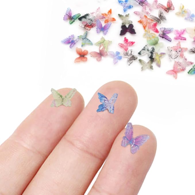 60Pcs Mini Resin Butterflies, Miniature Dollhouse Accessories Tiny Butterflies - Image 2