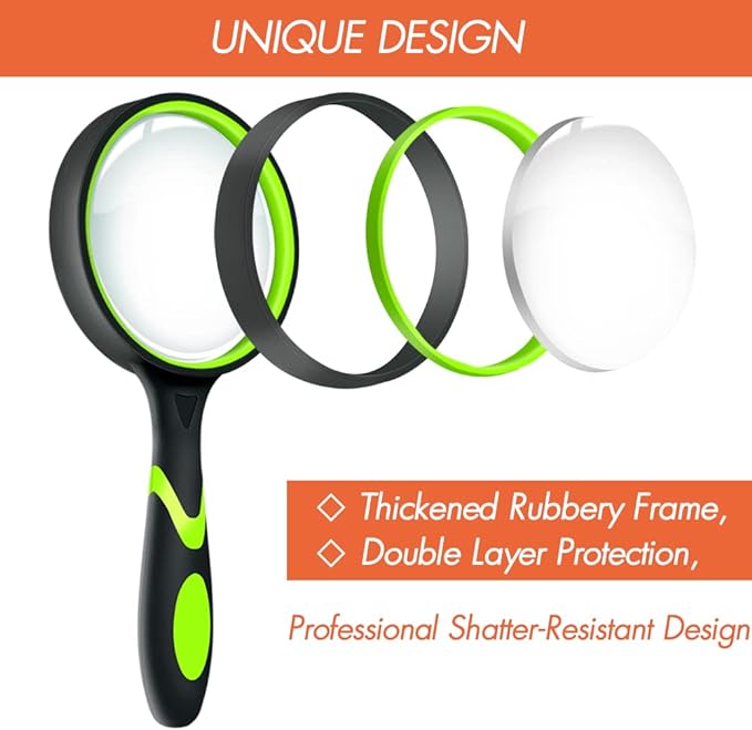 Leffis 3 Pack Magnifying Glass, 10X Non-Slip Handheld Reading Magnifier - Image 2