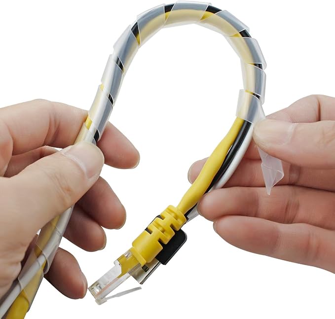 20Ft XHF 1/2" Clear Spiral Cable Wrap 12mm Cord - Image 5