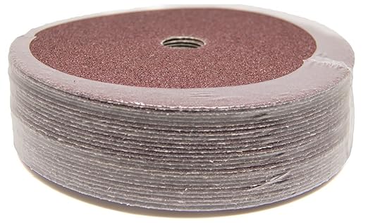 Benchmark Abrasives 7 Inch Sanding Discs Aluminum Oxide Resin Fiber Grinding Disc for Grinding, Stripping on Wood, Fiberglass, Steel, Metal, 7/8" Arbor Angle Grinder Sanding Disc, 25 Pack - 50 Grit
