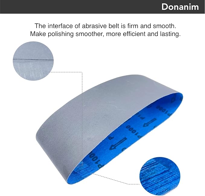 Belt Sander Sanding Belts 3x18, Silicon Carbide Wet Dry Sanding Sandpaper 600 800 and 1000 Assorted Fine Grit, 12-Pack