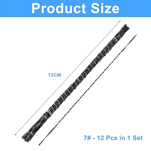 Murtenze 12PCS Spiral Scroll Saw Blades, Plain End Saw Blades Assortment for Wood Metal Cutting Sawing Carve (#7 Wood Cutting)