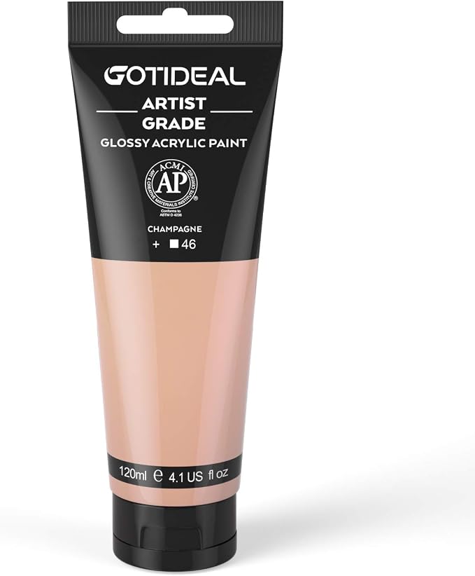 GOTIDEAL Acrylic Paint Champagne Flesh Tubes Non Toxic Non Fading, Rich Pigments by GOTIDEAL