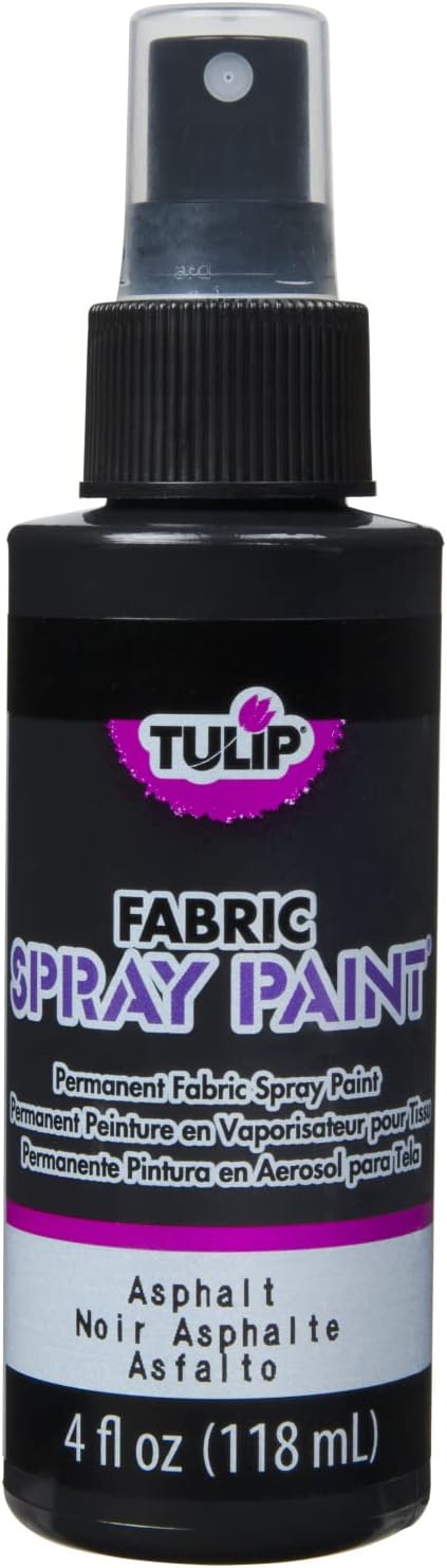 Tulip Fabric Paint, Permanent Spray on Paint, 4 fl oz Black Asphalt - Image 2