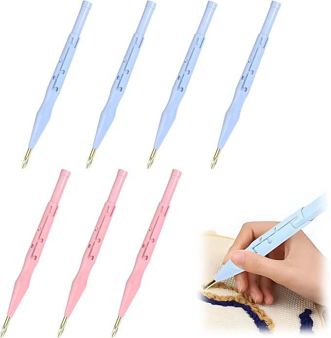 7 Pieces Punch Needle Tool, Portable Adjustable Embroidery Punch Needle by Unknown