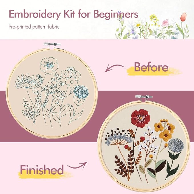 wtisan Embroidery Kit, 4 Sets Embroidery Kit - Image 3